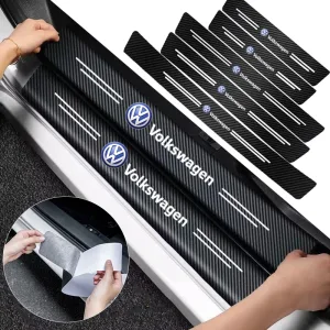 1/4/5 stk. Carbon Fiber Dørtrin Beskytter - Skrammebeskyttelse til Volkswagen Golf, Polo, Tiguan, Passat, Touareg, Magotan, Touran