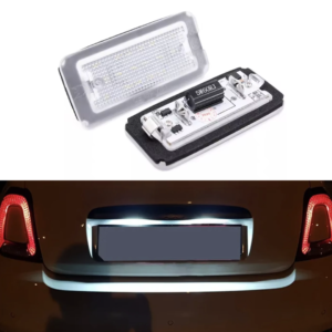 2x LED Lys til Bageste Nummerplade – Passer til Fiat 500 500C (2007–2016)