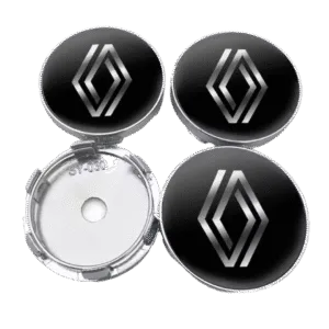 4 stk. 60mm Navkapsler med Renault Logo – Til Clio, Megane, Captur, Duster m.fl.