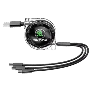 Premium 3-i-1 Opladerledning til Skoda – Type-C, Micro-USB og USB